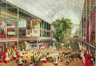 Innenansicht des Kristallpalastes während der Großen Ausstellung von 1851, graviert von William Simpson, 1851 von J. McNevin